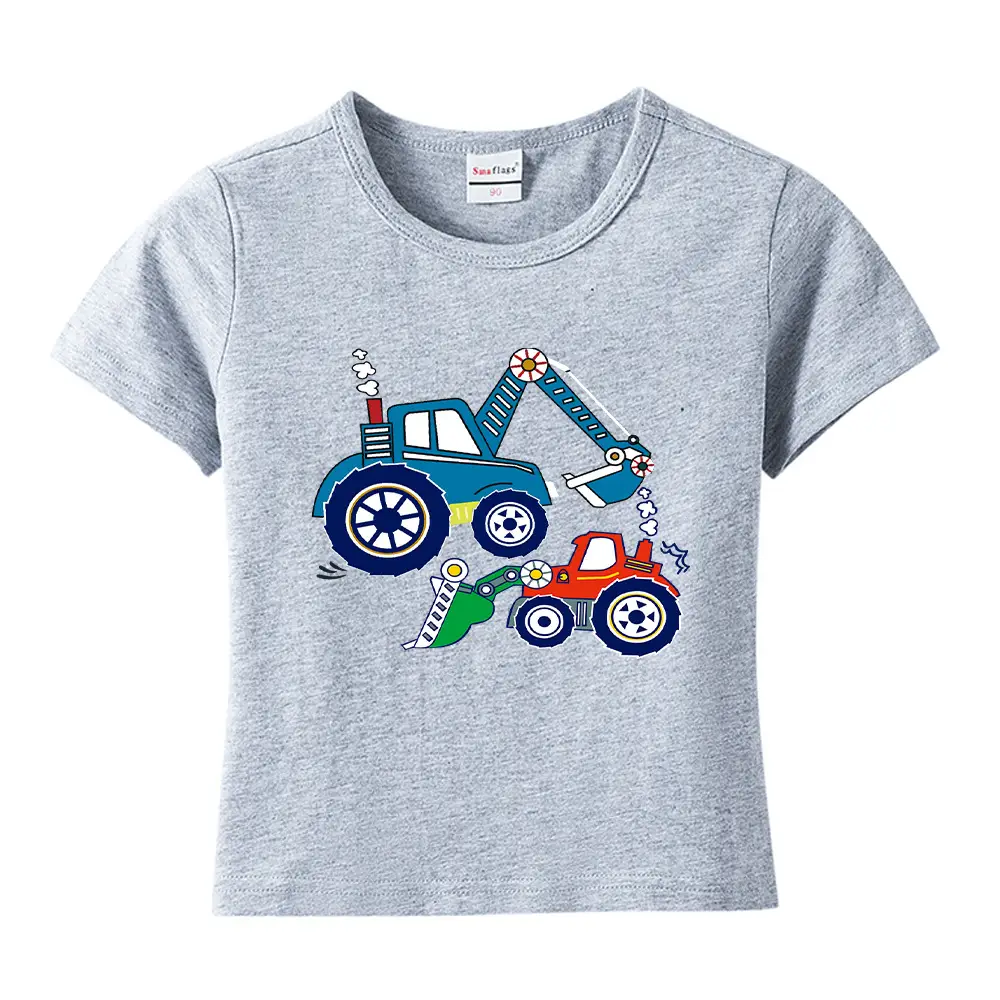 Blue Digger Cartoon Kids T-Shirt Cotton Round Neck Short Sleeve - Image 28