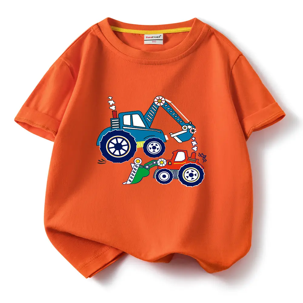 Blue Digger Cartoon Kids T-Shirt Cotton Round Neck Short Sleeve - Image 4