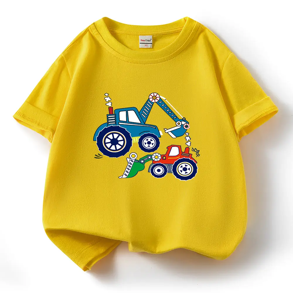 Blue Digger Cartoon Kids T-Shirt Cotton Round Neck Short Sleeve - Image 5