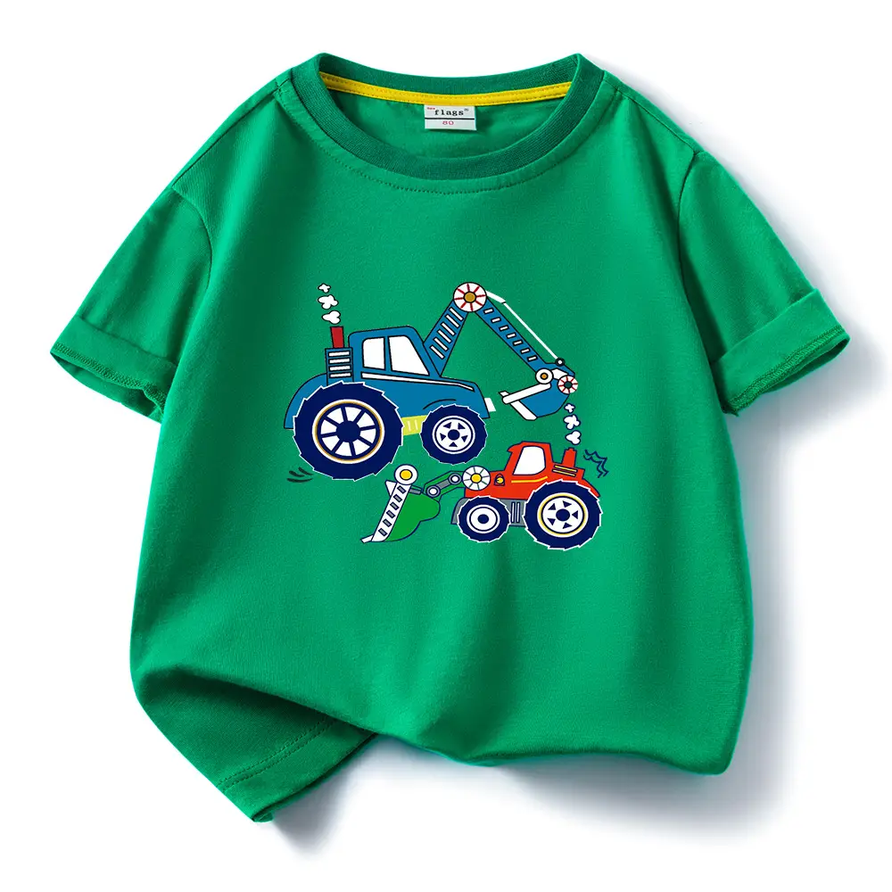 Blue Digger Cartoon Kids T-Shirt Cotton Round Neck Short Sleeve - Image 7