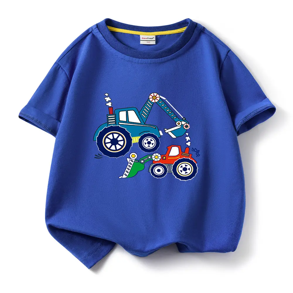 Blue Digger Cartoon Kids T-Shirt Cotton Round Neck Short Sleeve - Image 8