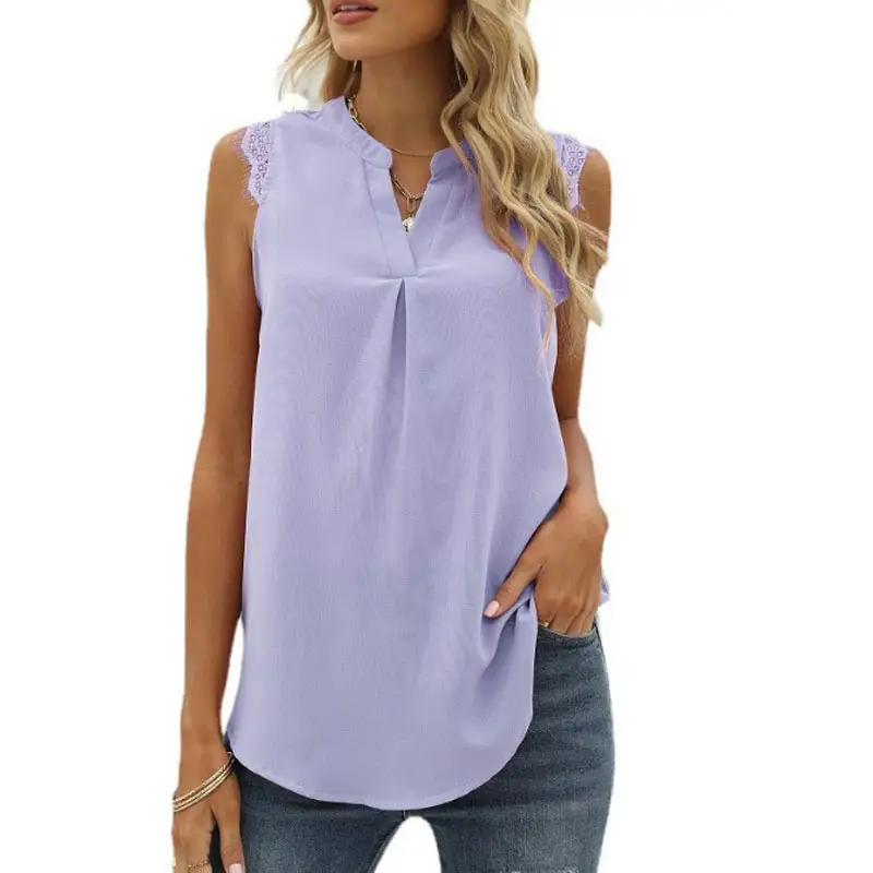 Black Sleeveless V-Neck Top for Women - Image 11