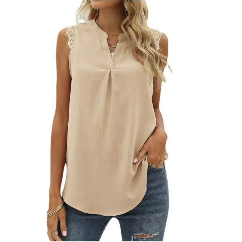 Black Sleeveless V-Neck Top for Women - Image 12