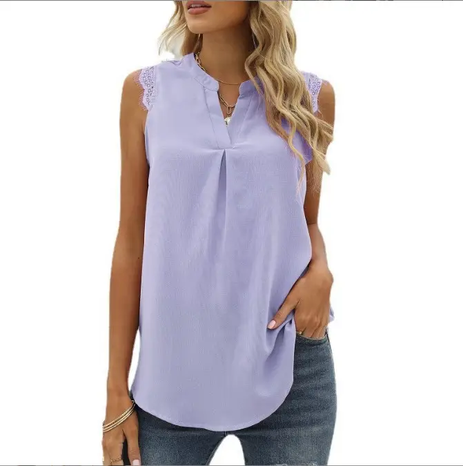 Black Sleeveless V-Neck Top for Women - Image 4
