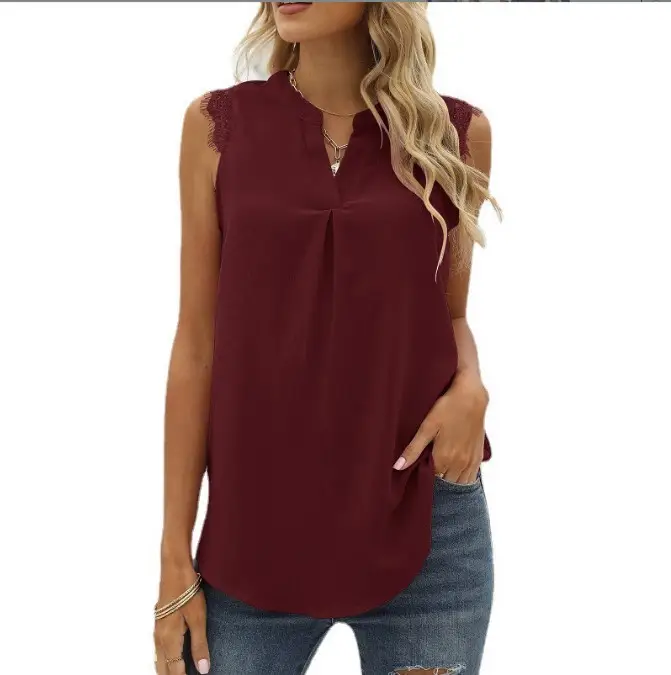 Black Sleeveless V-Neck Top for Women - Image 6