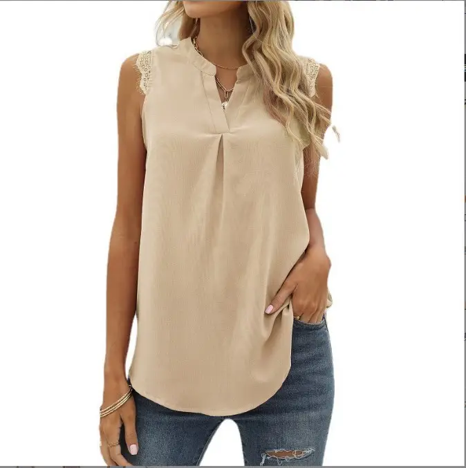 Black Sleeveless V-Neck Top for Women - Image 9