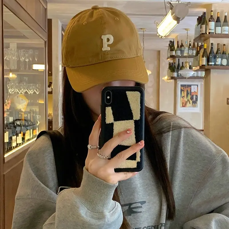 Japanese P Letter Baseball Cap Women Spring Autumn Casual Sunshade Hat - Image 13