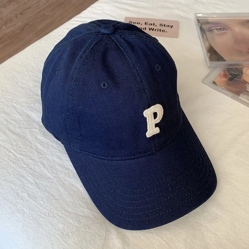 Japanese P Letter Baseball Cap Women Spring Autumn Casual Sunshade Hat - Image 10