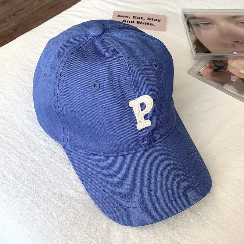 Japanese P Letter Baseball Cap Women Spring Autumn Casual Sunshade Hat - Image 12
