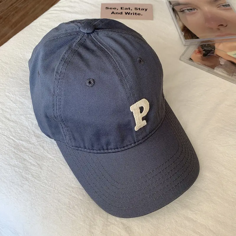 Japanese P Letter Baseball Cap Women Spring Autumn Casual Sunshade Hat - Image 2