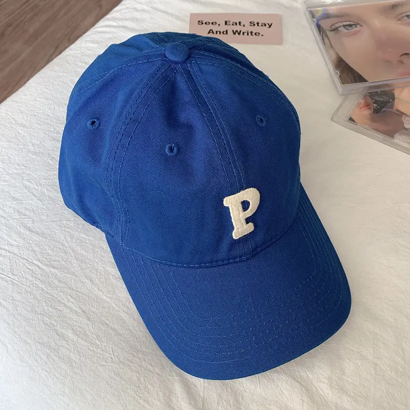Japanese P Letter Baseball Cap Women Spring Autumn Casual Sunshade Hat - Image 3