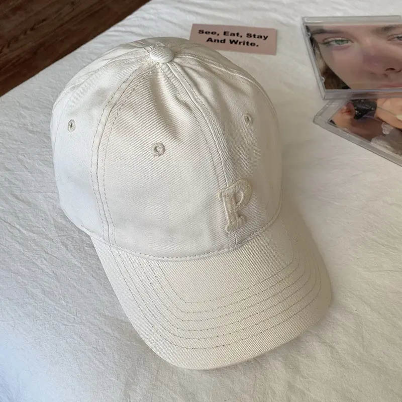 Japanese P Letter Baseball Cap Women Spring Autumn Casual Sunshade Hat - Image 5