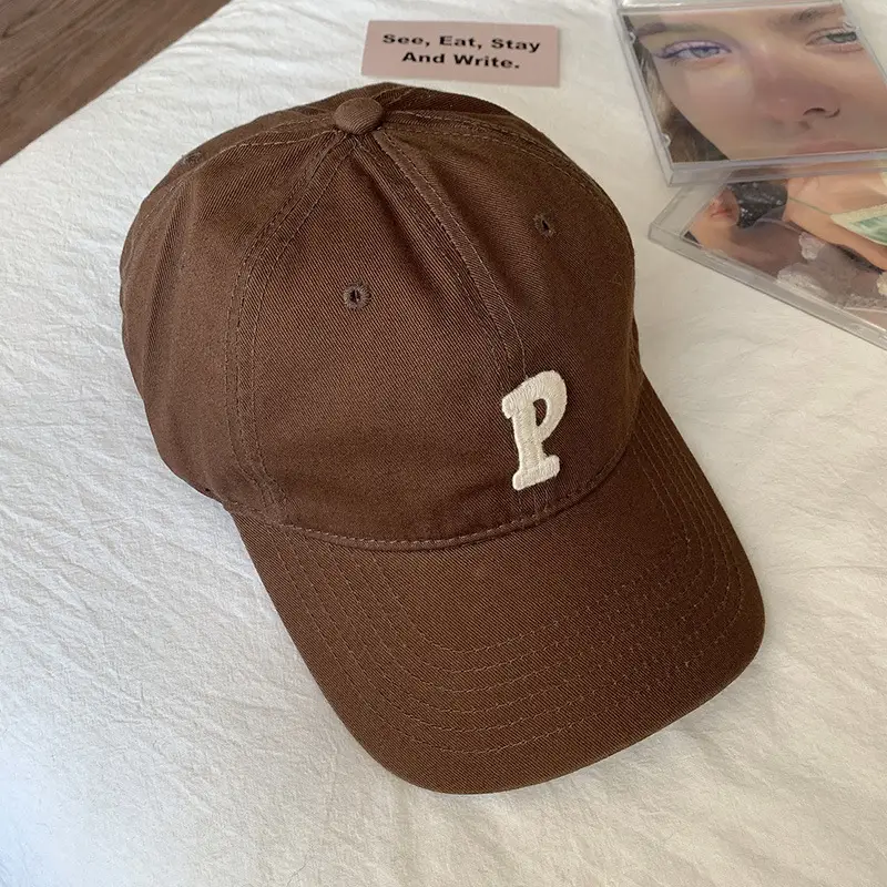 Japanese P Letter Baseball Cap Women Spring Autumn Casual Sunshade Hat - Image 6
