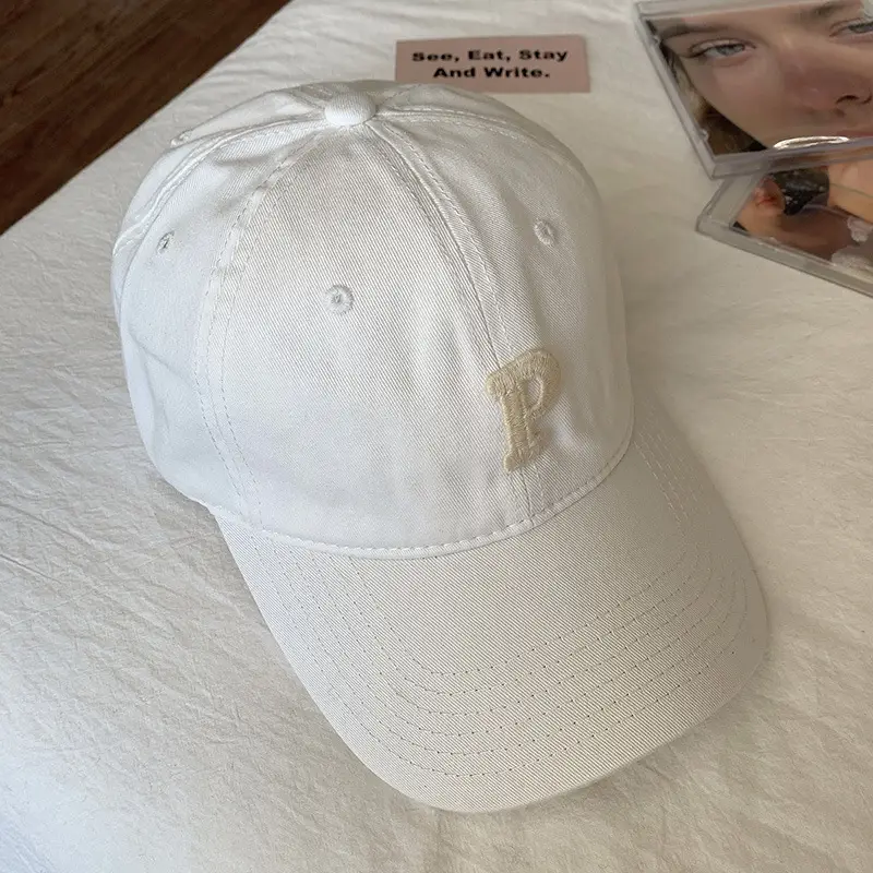 Japanese P Letter Baseball Cap Women Spring Autumn Casual Sunshade Hat - Image 7