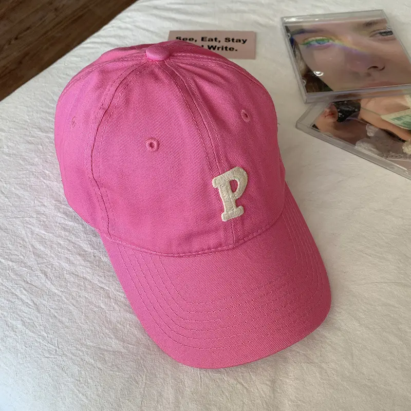 Japanese P Letter Baseball Cap Women Spring Autumn Casual Sunshade Hat - Image 9