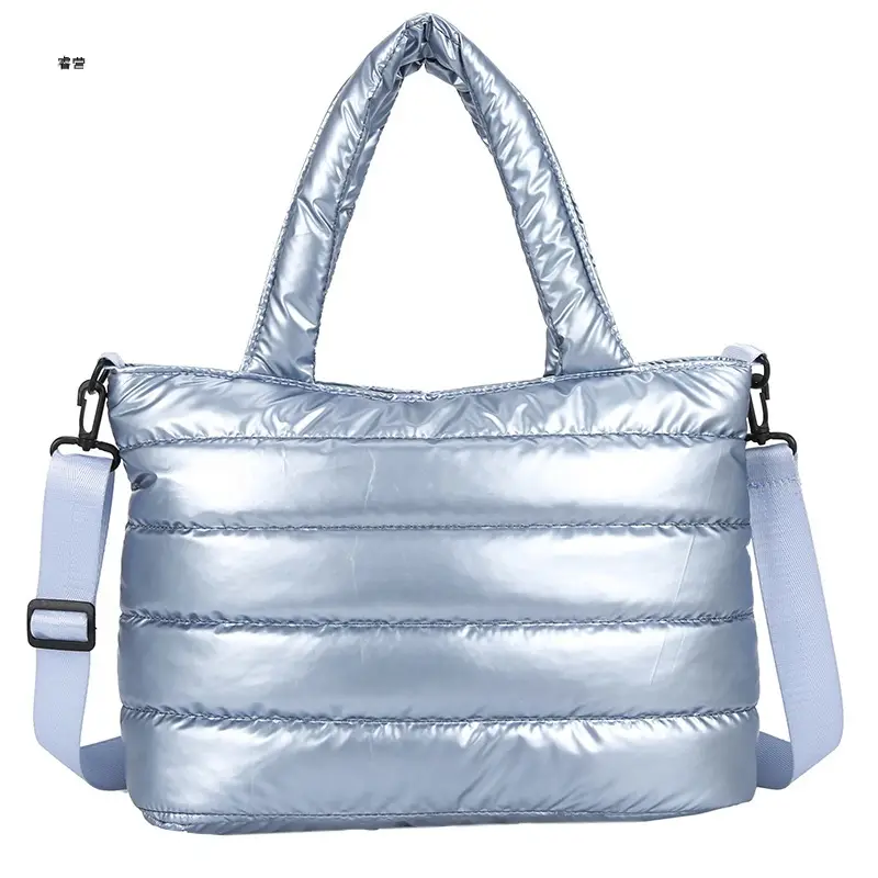 Women's Embroidered Cotton Padded Shoulder Bag White 2026 - Image 10