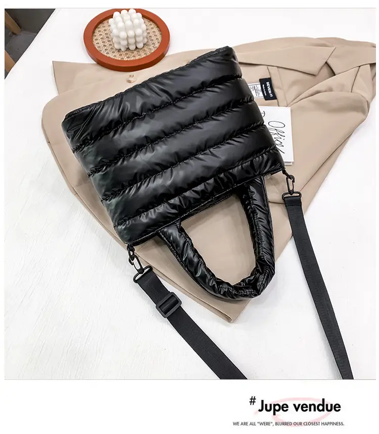 Women's Embroidered Cotton Padded Shoulder Bag White 2026 — feature 53