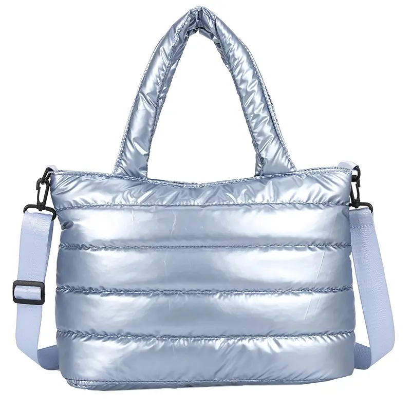 Women's Embroidered Cotton Padded Shoulder Bag White 2026 - Image 3