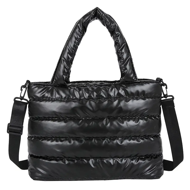 Women's Embroidered Cotton Padded Shoulder Bag White 2026 - Image 4