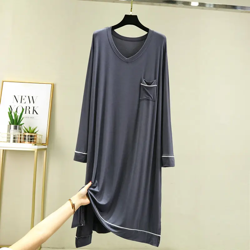 Korean Style Long Sleeve V-Neck Pocket Dress Women - Image 8