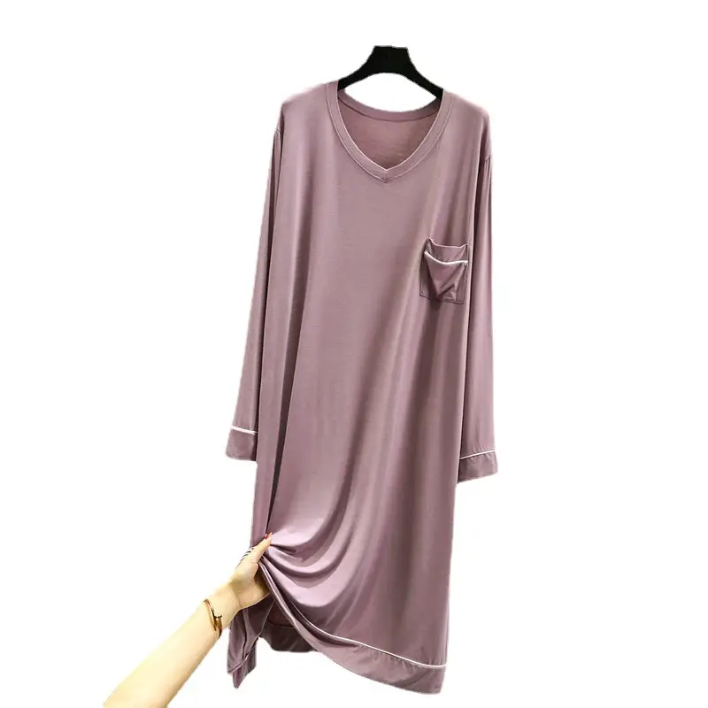 Korean Style Long Sleeve V-Neck Pocket Dress Women - Image 10
