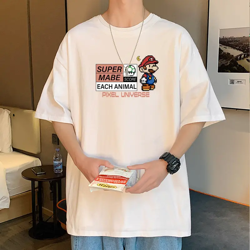 Men Super Mario T-Shirt White 2022 - Image 8