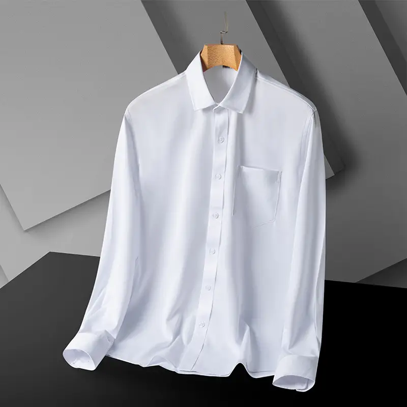 Men Stretch Striped Shirt Long Sleeve Summer Casual Business - Image 16