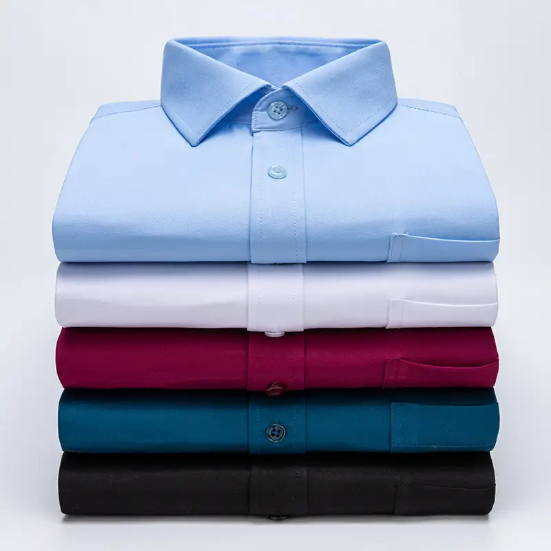 Men Stretch Striped Shirt Long Sleeve Summer Casual Business - Image 17