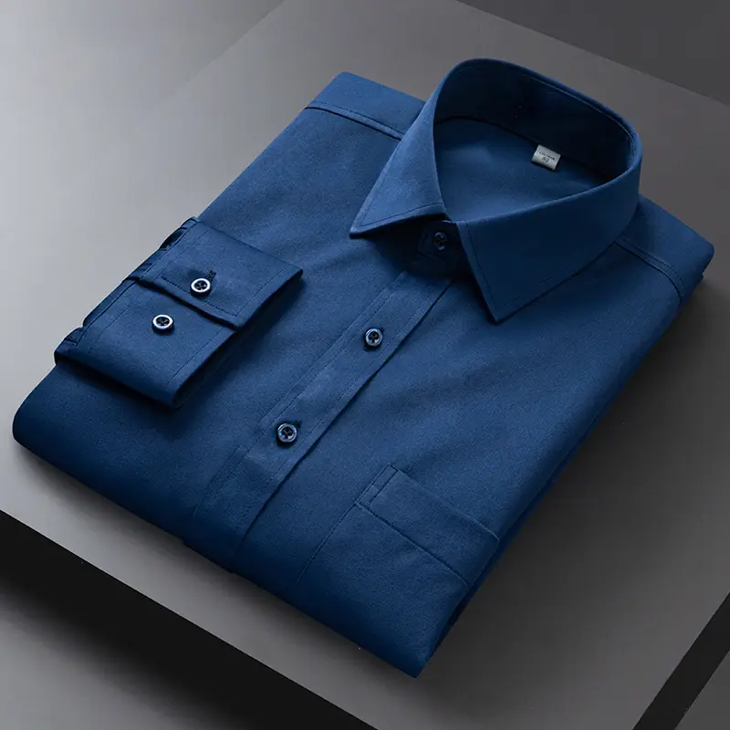 Men Stretch Striped Shirt Long Sleeve Summer Casual Business - Image 2