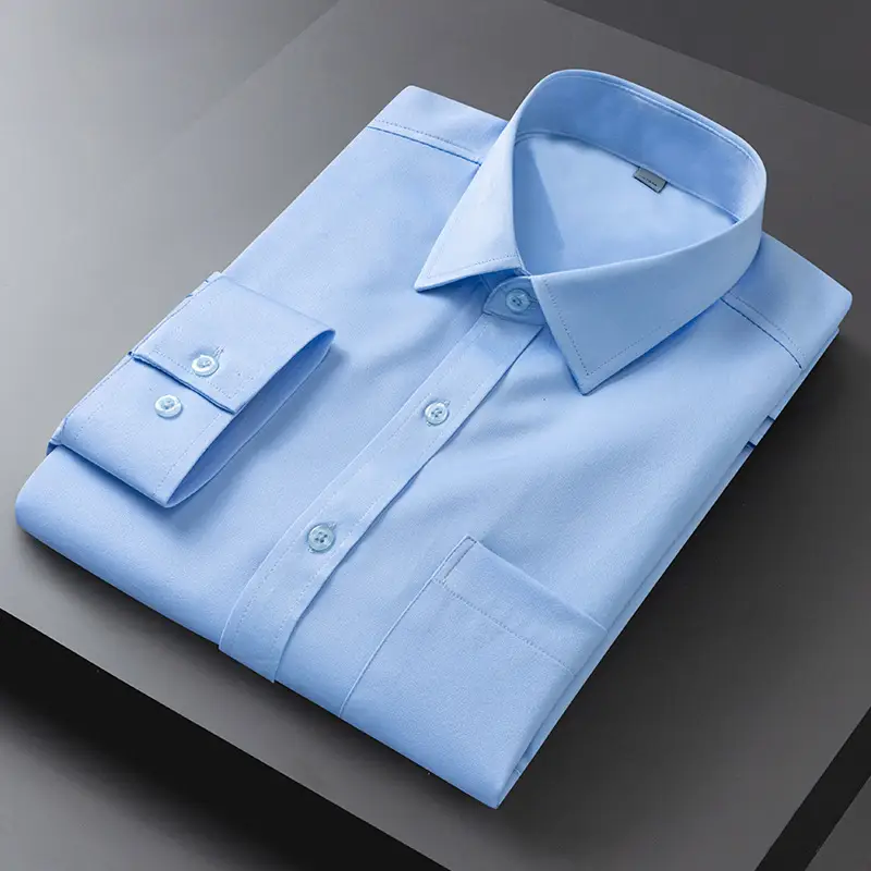 Men Stretch Striped Shirt Long Sleeve Summer Casual Business - Image 3