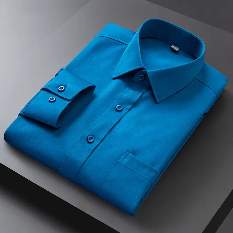 Men Stretch Striped Shirt Long Sleeve Summer Casual Business - Image 4
