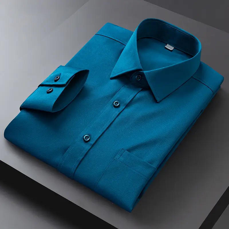Men Stretch Striped Shirt Long Sleeve Summer Casual Business - Image 5