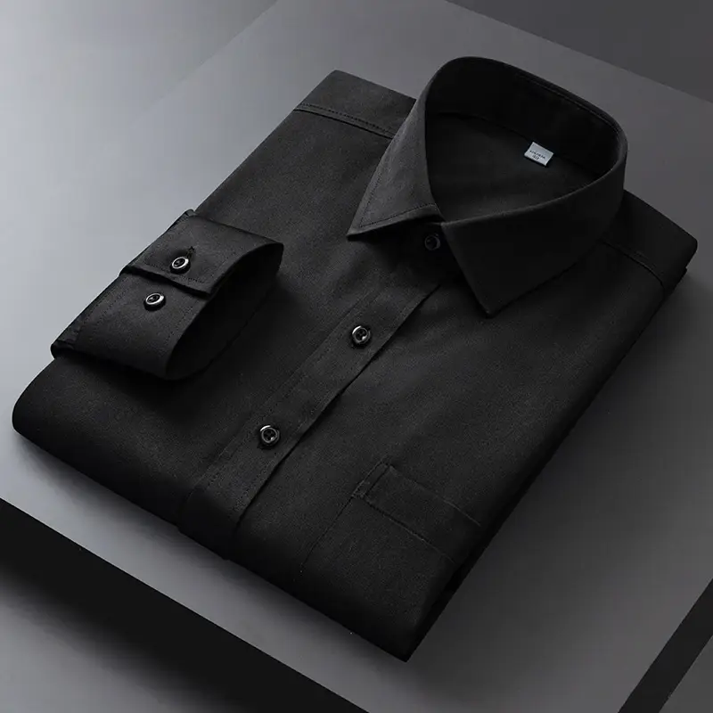 Men Stretch Striped Shirt Long Sleeve Summer Casual Business - Image 7