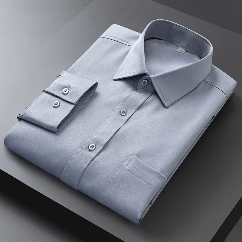 Men Stretch Striped Shirt Long Sleeve Summer Casual Business - Image 8