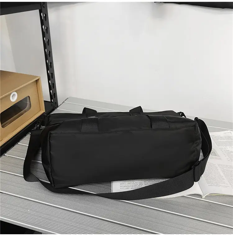 Men's Oxford Cloth Shoulder Bag Large Capacity Contrast Gray Black — feature 44