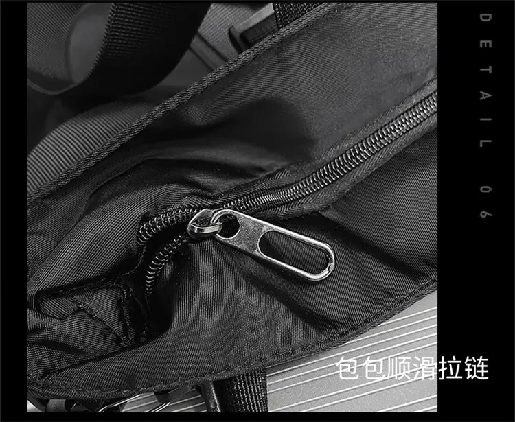 Men's Oxford Cloth Shoulder Bag Large Capacity Contrast Gray Black — feature 51