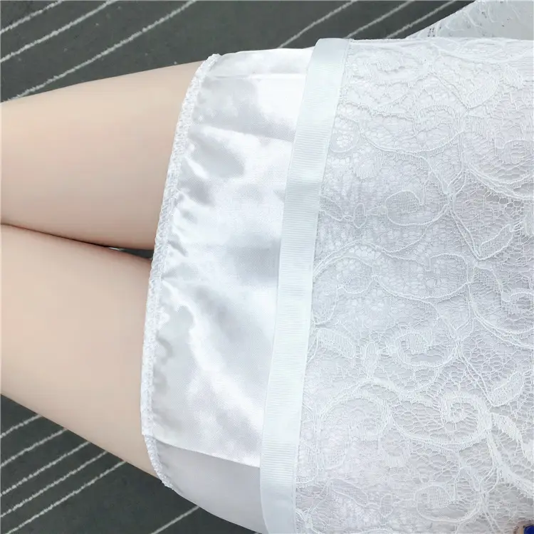 2026 Lace Mid-Length Blue Mesh Skirt with High Waist — feature 37