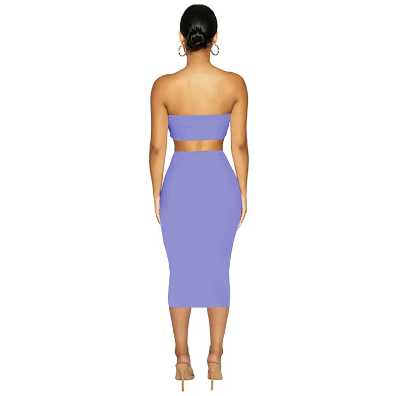 2025 Women's Cross-Border Sexy Chest-Wrapped Navel-Baring Skirt Suit - Image 7