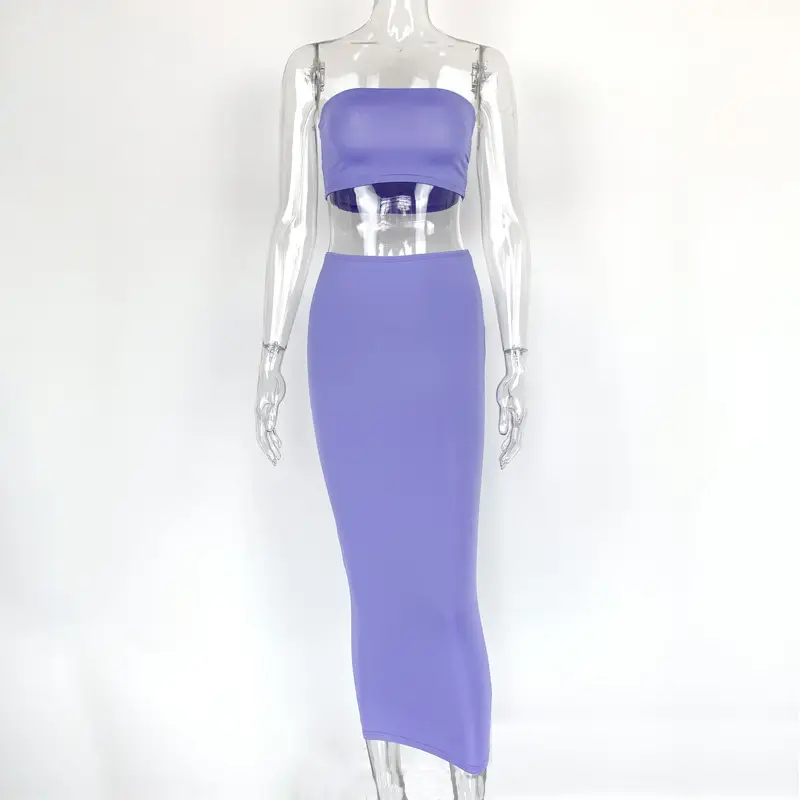 2025 Women's Cross-Border Sexy Chest-Wrapped Navel-Baring Skirt Suit - Image 2