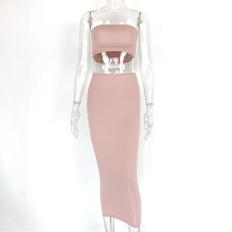 2025 Women's Cross-Border Sexy Chest-Wrapped Navel-Baring Skirt Suit - Image 3