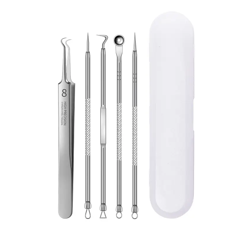 Stainless Steel Acne Clip Set with 8 Acne Needles