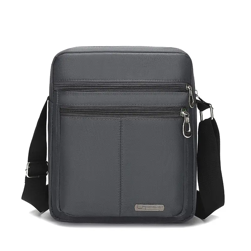 Men's Grey Oxford Crossbody Bag Large Capacity