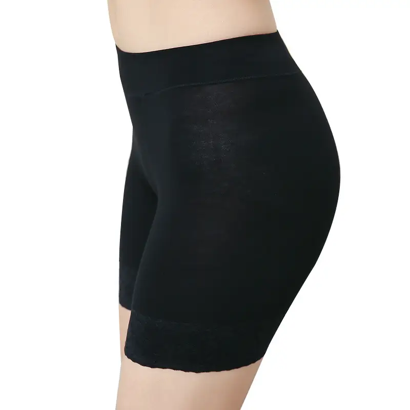 Summer Modal High Waist Boxer Briefs Lace Edge Seamless Safety Pants - Image 5