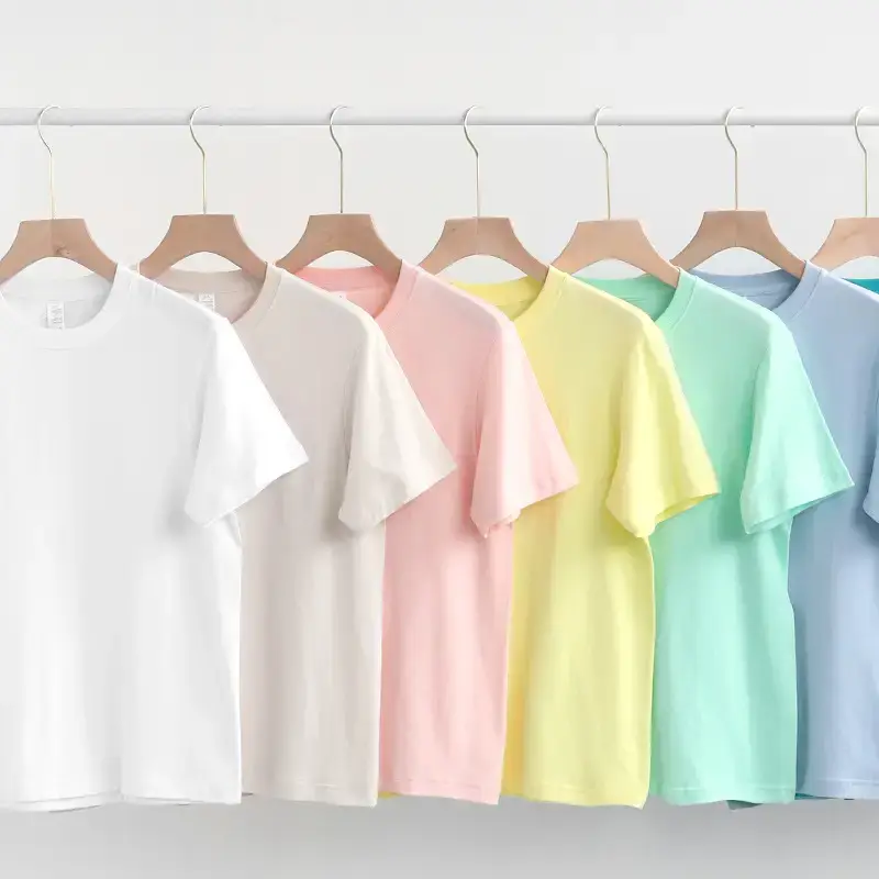 2025 Summer Women's T-Shirt Solid Color Heavy Weight - Image 8