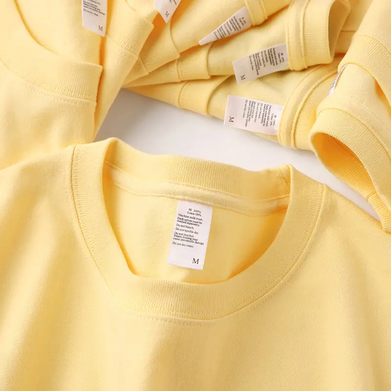 Men Apricot Cotton Round Neck T-Shirt Short Sleeve