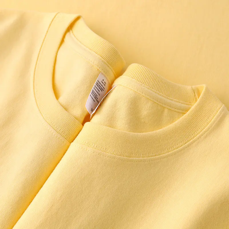 Men Apricot Cotton Round Neck T-Shirt Short Sleeve
