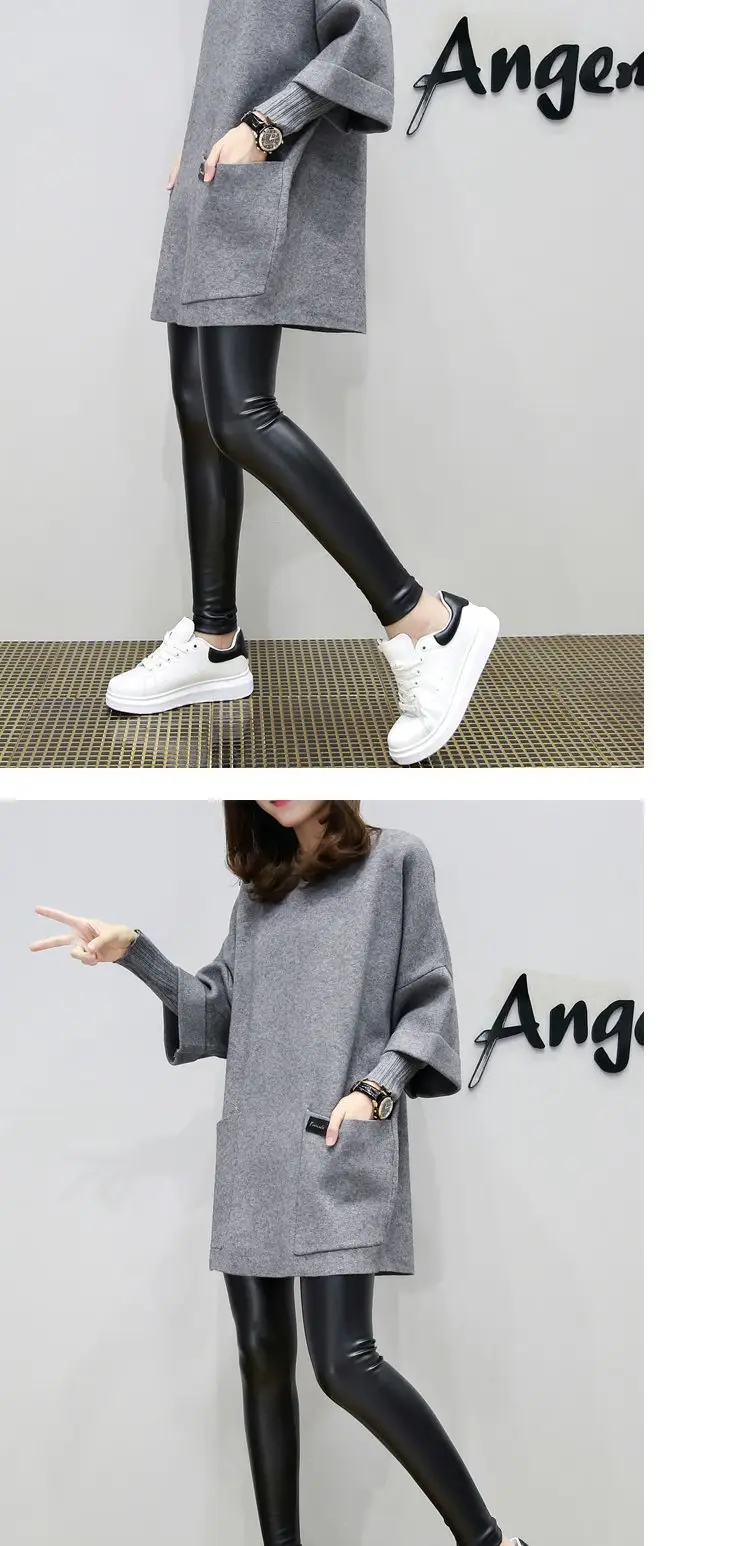 Women Grey 3Q Sleeve T-Shirt Plus Size Loose Fit — feature 10