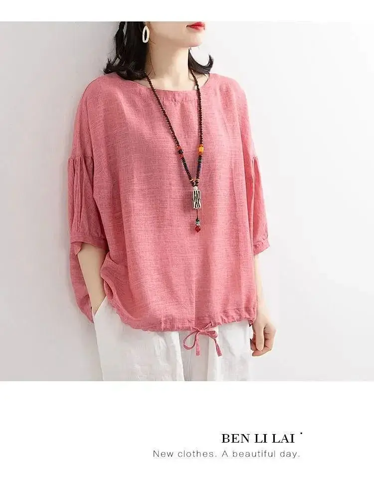 Women's 2022 Green Bat Shirt Drawstring Round Neck T-Shirt Large — feature 19