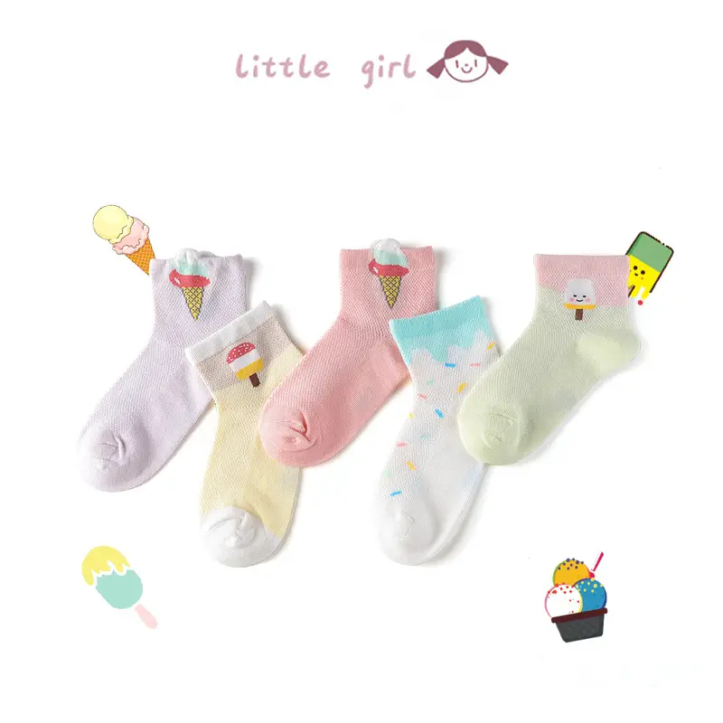 Xuwei Socks Pink Beige Medium Short Socks