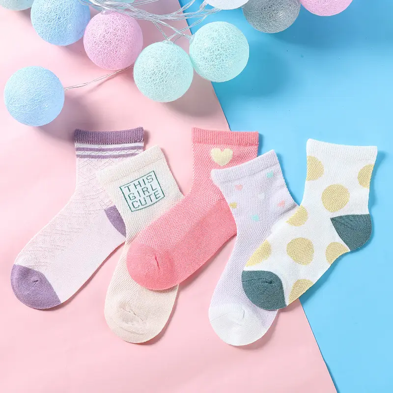 Xuwei Socks Pink Beige Medium Short Socks